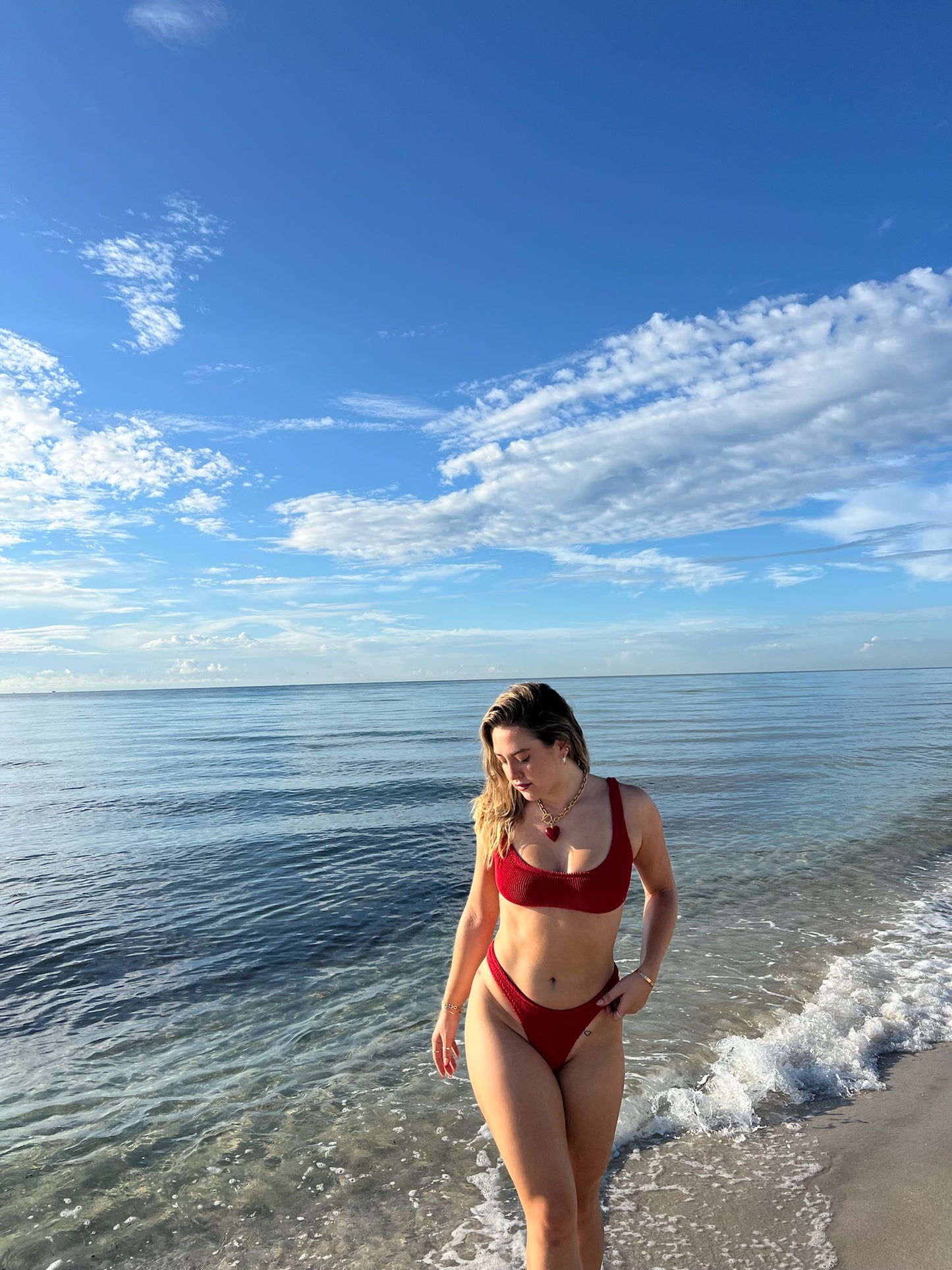 Spoiled Red High Cut Thong Bottom