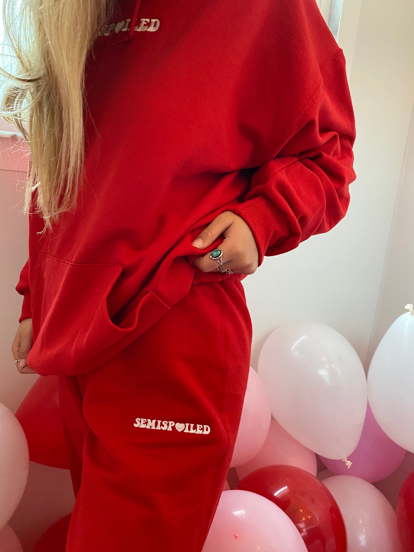 Red Semispoiled Sweatpants