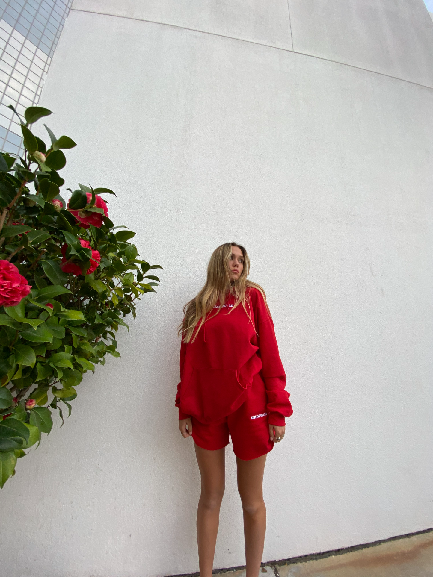 Red Hoodie with "Love That For You" Lettering in White