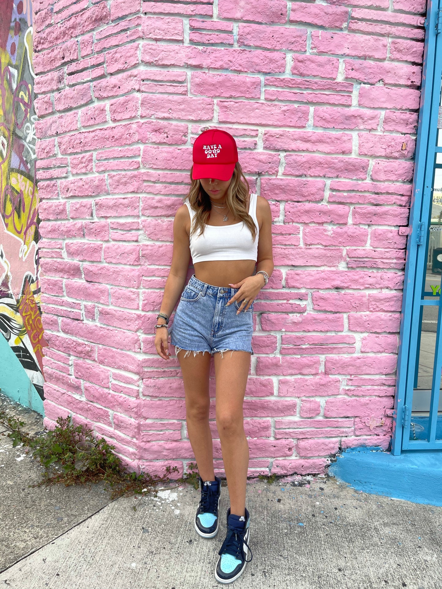 "have a good day" trucker hat