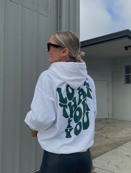 Love That For You - White with Forest Green