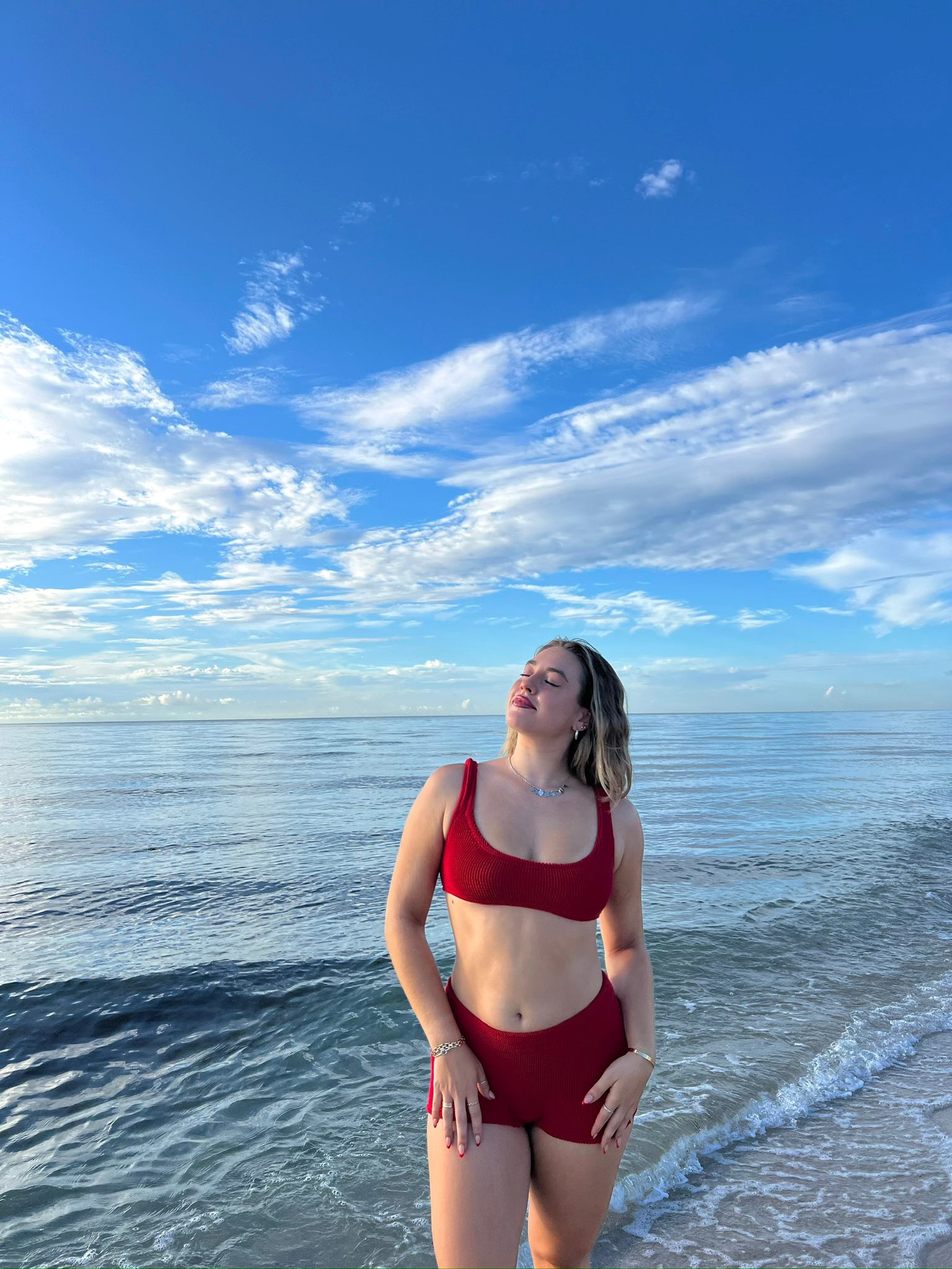 Red bikini shorts shop
