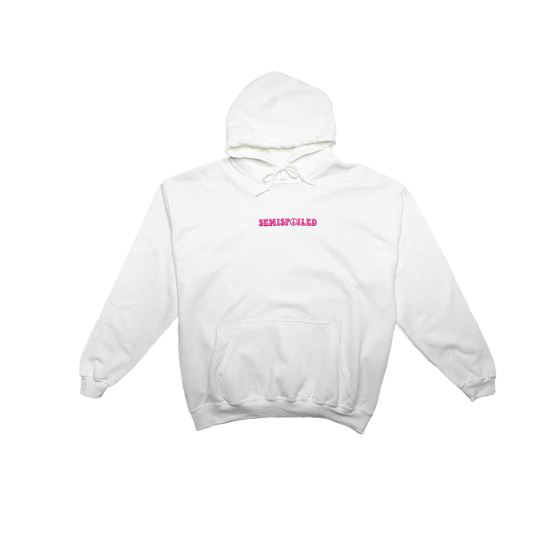 White with Pink Lettering "Protect Your Peace" Hoodie
